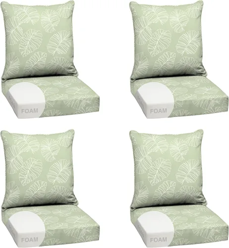 Miniatura 15 de Arden Outdoor Deep Seat Cushion Set, 24 x 24 pulgadas, Cojín para patio resistente al clima, a la lluvia y a la decoloración para silla, sofá y sofá