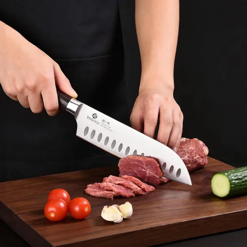 Miniatura 5 de imarku Cuchillo de Chef de 7 Pulgadas Cuchillo de Cocina Cuchillo Santoku Ultra Afilado - Cuchillo de Chef Japonés 7Cr17Mov, Utensilios de Cocina