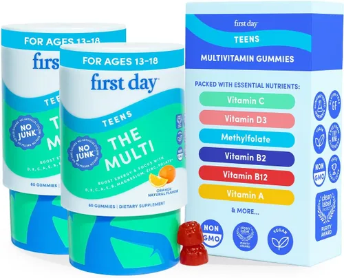 Miniatura 9 de FIRST DAY Vitaminas para Adolescentes - Multivitamínico para Niñas y Niños de 12 a 17 años, Mezcla Orgánica de Frutas y Vegetales - 12 Nutrientes