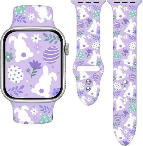 Miniatura 38 de Correa de reloj Holidays compatible con Apple Watch Series 11 10 9 8 7 6 5 4 3 Ultra SE para mujeres y hombres, correa de calabaza de silicona suave