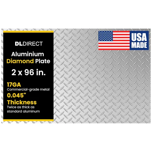 Miniatura 62 de 2 pulgadas x 96 pulgadas - Hoja de metal de placa de diamante, hoja de aluminio de alta resistencia con acabado de molino de grado comercial, placa