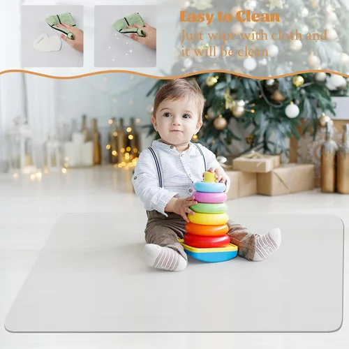 Miniatura 6 de KMAT Tapete para silla de oficina, fácil de deslizar, de madera dura, para silla rodante, protector de suelo resistente, antideslizante, rectangular