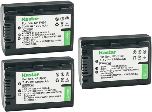 Miniatura 4 de Kastar Paquete de 1 batería NP-FH50 de 7.4 V 1200 mAh de repuesto para Sony NP-FH30, NP-FH40, NP-FH50, NP-FH70, NP-FH100, Sony AC-VQH10, BC-TRV