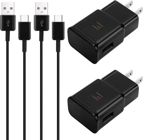 Cargador rápido USB C, paquete de 2 cargadores tipo C bloque de carga rápida y cable de cargador de teléfono Android de 5 pies para Samsung Galaxy