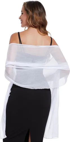 Bufandas y envolturas de chal para mujer, para vestidos de fiesta de noche, transparentes, suaves, sedosos, de gasa, para boda o novia