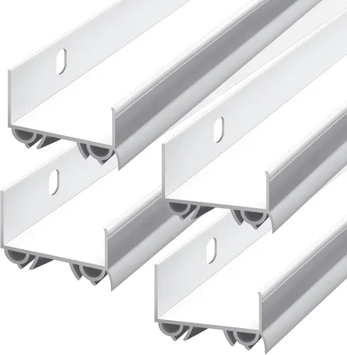 Miniatura 9 de Lineshading 2 juegos de barrido de puerta de plástico PVC de 1 3/4 x 36 pulgadas, tira de sellado de puerta exterior inferior para burletes