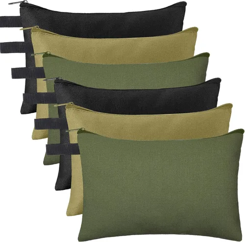 Eccliy 12 bolsas de herramientas de lona de 16 onzas, bolsa resistente con cremallera de 11.81 x 7.87 pulgadas, organizador multiusos con 3 colores