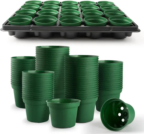 Miniatura 10 de RooTrimmer Bandejas redondas de 12 celdas para macetas de semillero gruesas y duraderas, bandejas de transporte para sostener macetas de 4 pulgadas