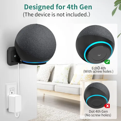 Miniatura 3 de HomeMount Soporte de pared de metal para Google Nest Mini y 4ª generación, soporte de pared para altavoz con gestión de cables para ocultar cables