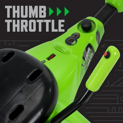 Miniatura 6 de Huffy Green Machine Vortex 12V Juguete de montar con batería, ideal para mayores de 8 años, fácil de operar, marco ajustable, diversión sin fin