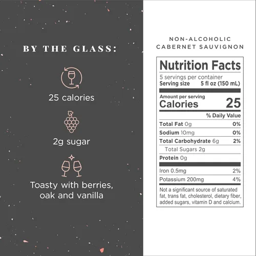 Miniatura 2 de Joyus Vino tinto sin alcohol, Cabernet Sauvignon, galardonado el mejor vino desalcoholizado de su clase, complejo y cálido, bajo en azúcar y bajo
