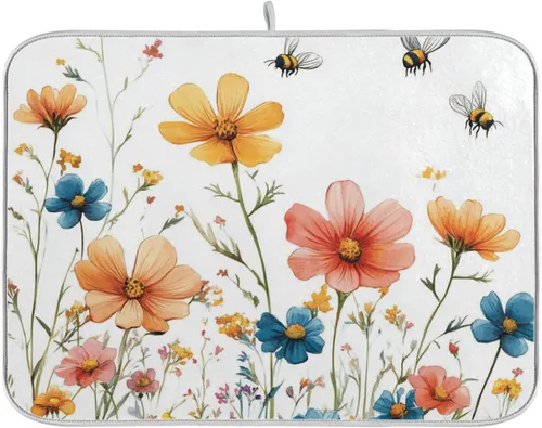 Miniatura 56 de Tapete de secado de platos para encimera de cocina, tapete de secado de platos, tapete escurridor de platos, almohadilla de microfibra absorbente