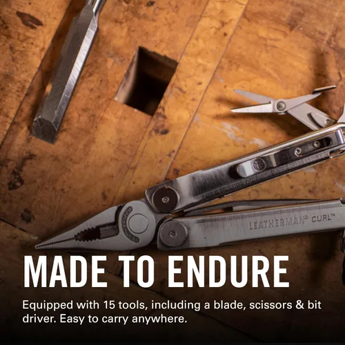 Miniatura 5 de LEATHERMAN, Multiherramienta Curl, herramienta diaria de acero inoxidable, con funda de nailon