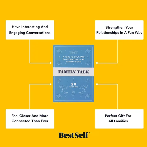 Miniatura 3 de BestSelf - Baraja de conversación familiar - Juego de 50 cartas para noche de juegos familiares, divertido y atractivo juego familiar para niños