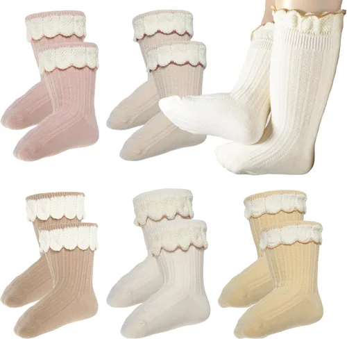 Miniatura 6 de 5 pares de calcetines antideslizantes con agarre para tobillos para bebés, niños y niñas, calcetines antideslizantes adhesivos para bebés, niños