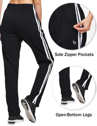 Miniatura 3 de BALEAF Pantalones deportivos para mujer, pantalones deportivos para correr, bolsillos con cremallera, pantalones deportivos para calentar, casuales