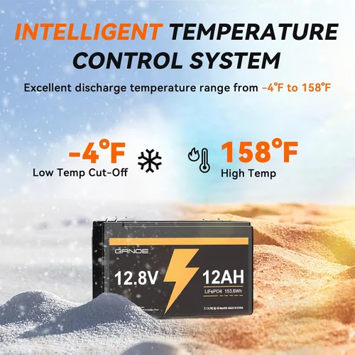 Miniatura 8 de LiFePO4 - Batería de fosfato de hierro y litio de 12 V y 12 Ah, paquete de energía compacto de ciclo profundo con BMS integrado, más de 3000 ciclos