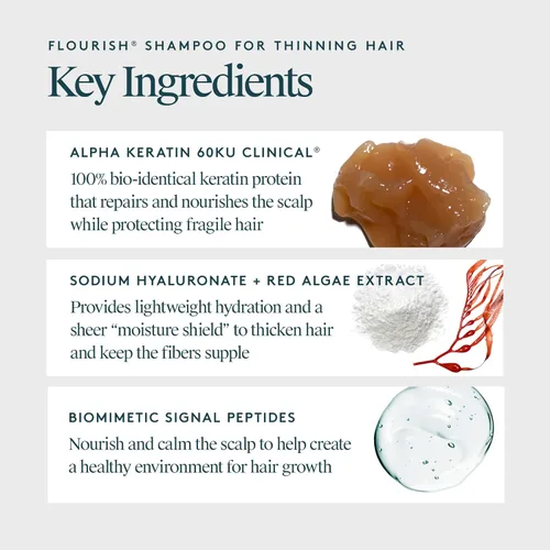 Miniatura 4 de VIRTUE Flourish Champú sin sulfato para cabello fino, Producto para el crecimiento y volumen del cabello, Desintoxica y repara, Seguro