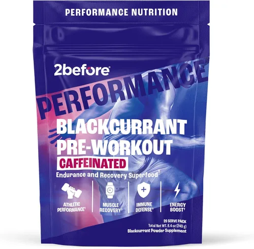 2before Blackcurrant I All Natural Vegan Pre Entrenamiento, con 120 mg de cafeína I Clean Energy, Resistencia, Recuperación I Pre Entrenamiento