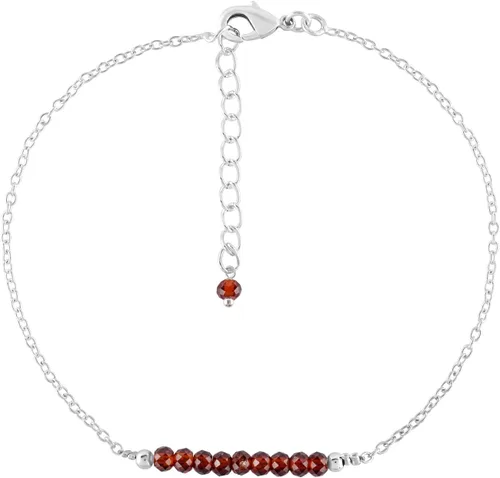 Miniatura 62 de YANARA Pulsera de tobillo para mujer, piedra de nacimiento natural, cuentas de piedras preciosas, tobillera delicada hecha a mano de 9 pulgadas +