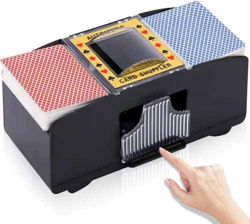 Unniweei Automatic Card Shuffler, Battery-Operated Electric Shuffler, Casino Card Game for Poker, Home Card Game, UNO, Phase10, Texas Hold'em,