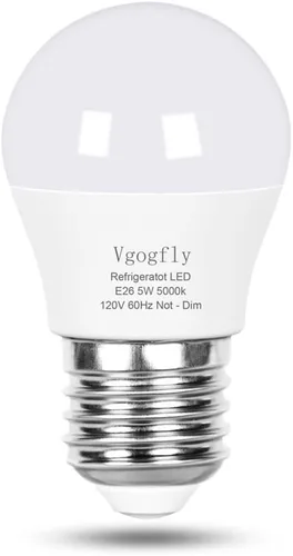 Vgogfly Bombilla LED para refrigerador equivalente a 40 W, equivalente a 120 V, A15, bombillas impermeables para nevera, 5 W, luz blanca, 5000 K,