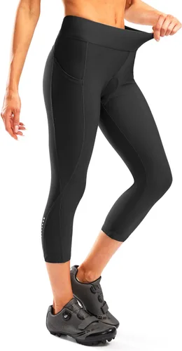 Miniatura 3 de Pantalones de ciclismo acolchados 4D para mujer, pantalones cortos de ciclismo de cintura alta, capris de bicicleta 34, mallas de ciclismo