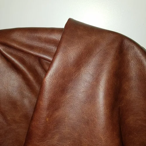 Miniatura 3 de NAT LEATHERS Brown Cognac Weekender 8 pulgadas x 10 pulgadas corte pieza de dos tonos suave tapicería chap cuero genuino piel piel piel 8 "x 10