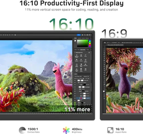 Miniatura 2 de KQC Monitor portátil de 14 pulgadas FHD 1200P, pantalla externa ultrafina USB-C HDMI Plug & Play, altavoces duales 100% sRGB, monitor de portátil