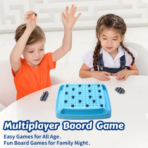 Miniatura 3 de Juego Magnético, Juego de Mesa Magnético Familiar para Niños y Adultos, Juego de Mesa de Ajedrez para Noche de Juegos 2-4 Jugadores (Azul)