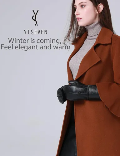 Miniatura 2 de YISEVEN Manoplas de piel de oveja de invierno para mujer