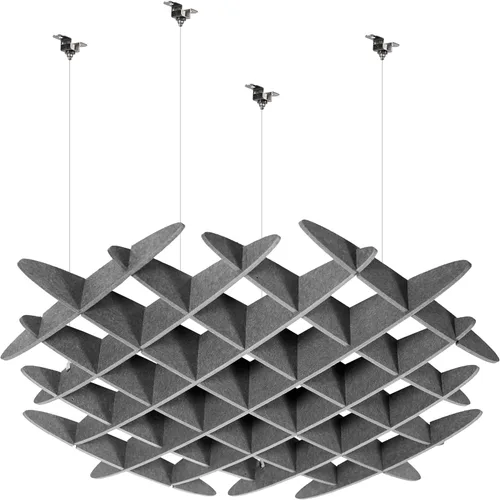 VIVO Panel Acústico de Techo Tipo Waffle, Absorbedor de Sonido Colgante Hexagonal, Candelabro Moderno de Reducción de Ruido, Gris Oscuro, PP-CW01D