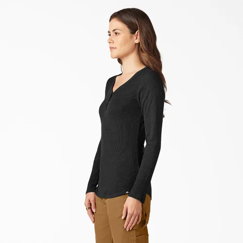 Miniatura 3 de Dickies Camisa Henley de manga larga con 3 botones para mujer