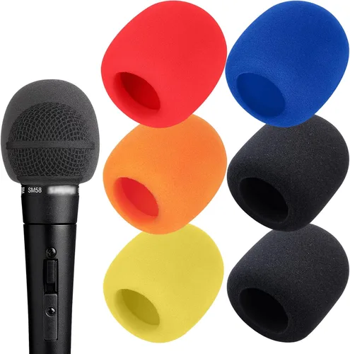 Parabrisas de micrófono de mano de 6 piezas, filtro de micrófono pop para micrófono de estudio, micrófono de mano Bluetooth y micrófono de mano Color