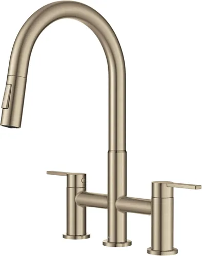 Miniatura 23 de Kraus Oletto KSF-2830BB - Pulverizador desplegable de una sola manija para grifos de cocina con sensor sin contacto en latón cepillado Bronce