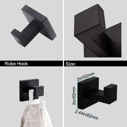 Miniatura 2 de Ralbay Toallero de baño, juego de 5 piezas de accesorios de baño de acero inoxidable de alta calidad, juego de toallero montado en la pared