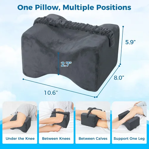 Miniatura 5 de Almohada de rodilla para dormir de lado, almohada de espuma viscoelástica con correa para dormir de lado, almohada de elevación de apoyo entre