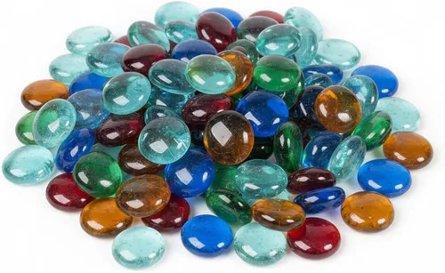 Miniatura 14 de Houseables Cuentas de vidrio para jarrones, canicas para jarrones, canicas de vidrio, relleno, cuentas azules, planas, gemas azules, manualidades