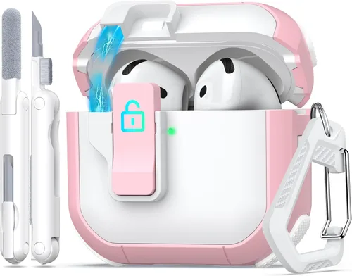 Miniatura 16 de Funda para AirPods de 4ª Generación, Diseño Transparente con Tapa Emergente Automática, Incluye Herramienta de Limpieza, Duradera y Resistente a
