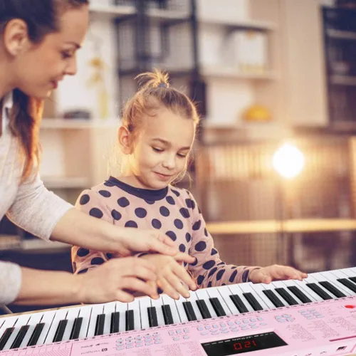 Miniatura 2 de Teclado de Piano Vangoa VGK610, Teclado de Música Portátil de 61 Teclas Mini para Principiantes con Micrófono, 3 Modos de Enseñanza, 350 Tonos, 350