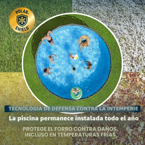 Miniatura 6 de Bestway APX 365 - Piscina sobre el suelo de 18 x 52 pulgadas, juego de piscina redonda con marco de metal con bomba de filtro de arena, escalera