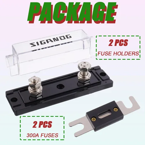 Miniatura 5 de Portafusibles ANL de 300 Amperios calibre 0/2/4 con fusibles ANL de 300A para audio de coche, camión, bricolaje (paquete de 2)