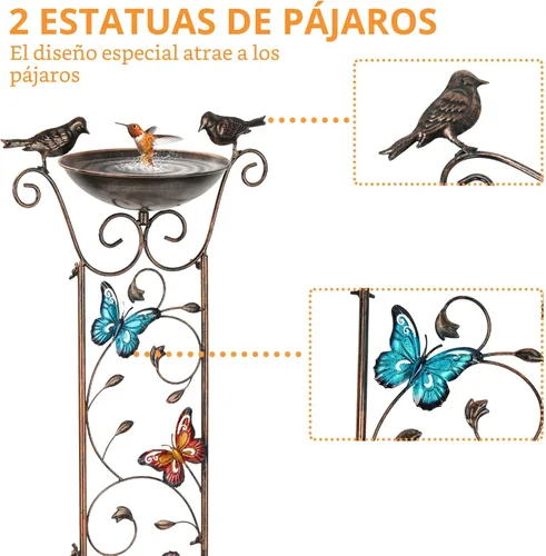 Miniatura 3 de LEWIS&WAYNE Enrejado de Jardín Baño para Pájaros al Aire Libre, Enrejado de 40 Pulgadas de Hierro Antiguo para Plantas de Jardín Decorativo
