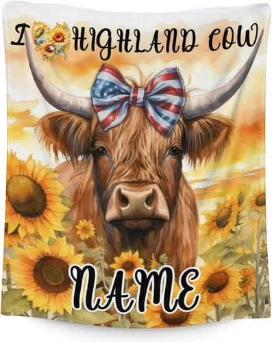 Miniatura 15 de Mercuryelf Highland Cow - Manta suave, mullida y cálida, 30 x 40 pulgadas, manta pequeña para regazo y cuna, color beige, bonito regalo para bebé