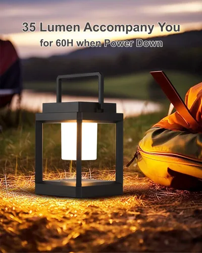 Miniatura 3 de DAKAFUL Lámpara de mesa para exteriores, lámparas LED para mesita de noche, faroles solares colgantes al aire libre para patio, impermeable, lámpara