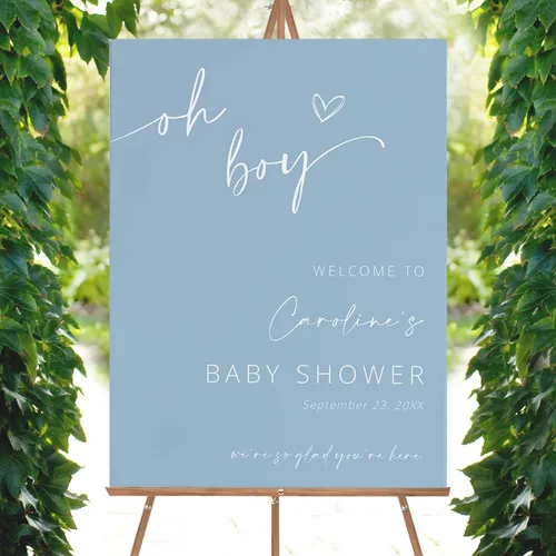 Miniatura 14 de Letrero de bienvenida personalizado para baby shower, letrero de bienvenida personalizado para bebé, letrero de bienvenida de globo azul, decoración