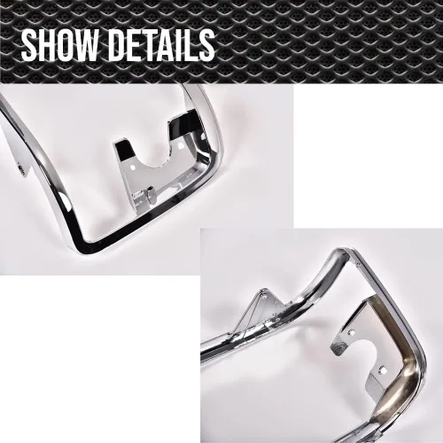 Miniatura 8 de PIT66 Puertas de marco de faros delanteros, compatible con Ford F150 F250 1992-1996 plateado cromado