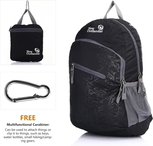 Miniatura 2 de Outlander Mochila Plegable Práctica Ligera de Viaje de Senderismo Daypack-Negro-L