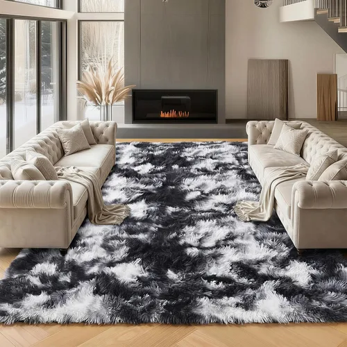 Miniatura 59 de ONASAR - Alfombra de pasillo negra de 2 x 6 pies, esponjosa, lavable, ultrasuave, afelpada, peluda, tapete para bebés, dormitorio de niños, armario