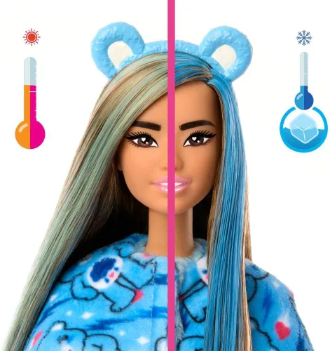 Miniatura 4 de Barbie Cutie Reveal Care Bears Series - Muñeca y accesorios con disfraz de Oso Gruñón y 10 sorpresas, incluyendo cambio de color y Mini Oso